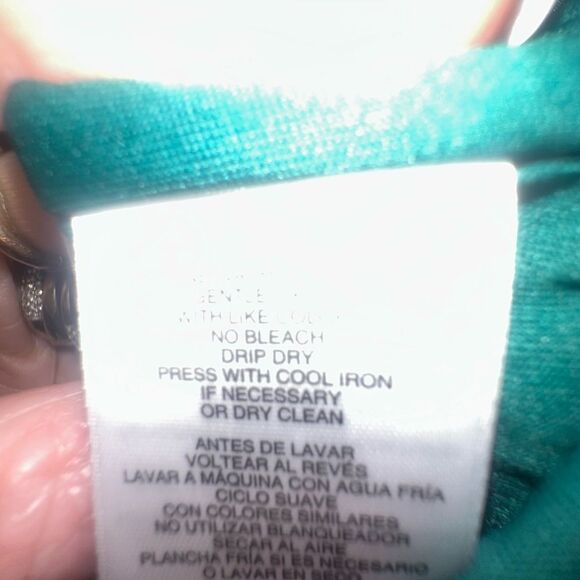 NWT Nine West Shimmering Emerald Green Sleeveless Women's Top Sz L - Picture 5 of 6